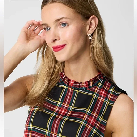 J. Crew Multicolor Plaid Sleeveless Blouse - Picture 3 of 6